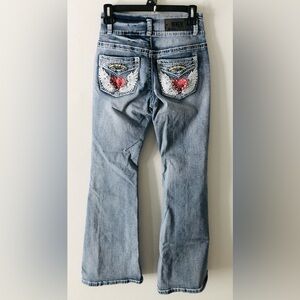 Sky Embroidered Wing Jeans 5/6